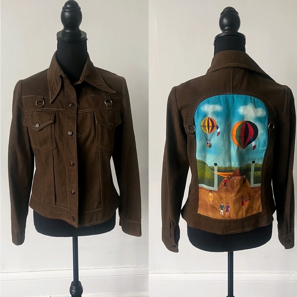 Vintage Roncelli Painted Denim Jacket 1960’s Jean Jacket 1970’s Roncelli